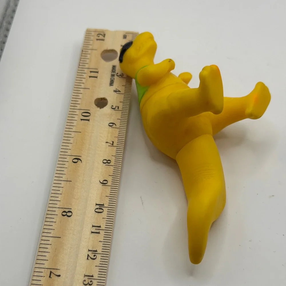 Vintage Arby's Yellow T-Rex Dinosaur Figure Sunglasses Green Tank Top Toy V15